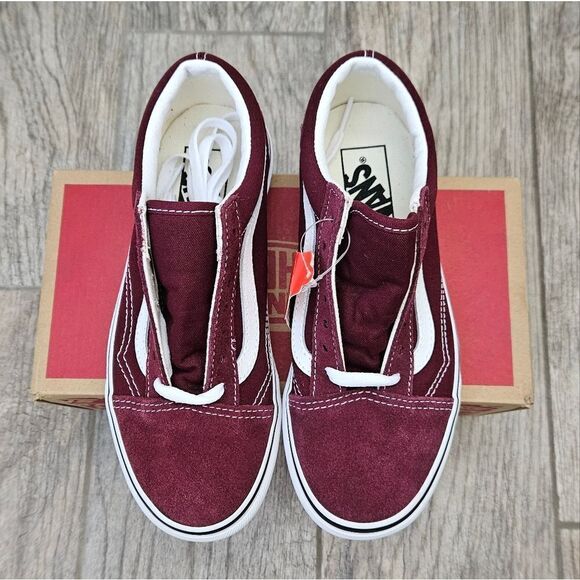 Vans Old Skool Burgundy Sneakers Size 3.5 Men and 5 Women - Picture 2 of 12